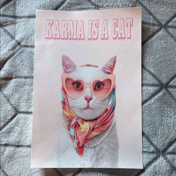 Taylor Swift Other - Taylor Swift Canvas Poster Karma is a Cat Midnights Pink